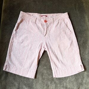 GUC Women's (Juniors) size 7 shorts, red, silver, white stripes.